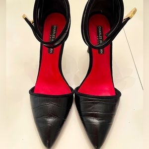 Charles Jourdan Black and Red Heels